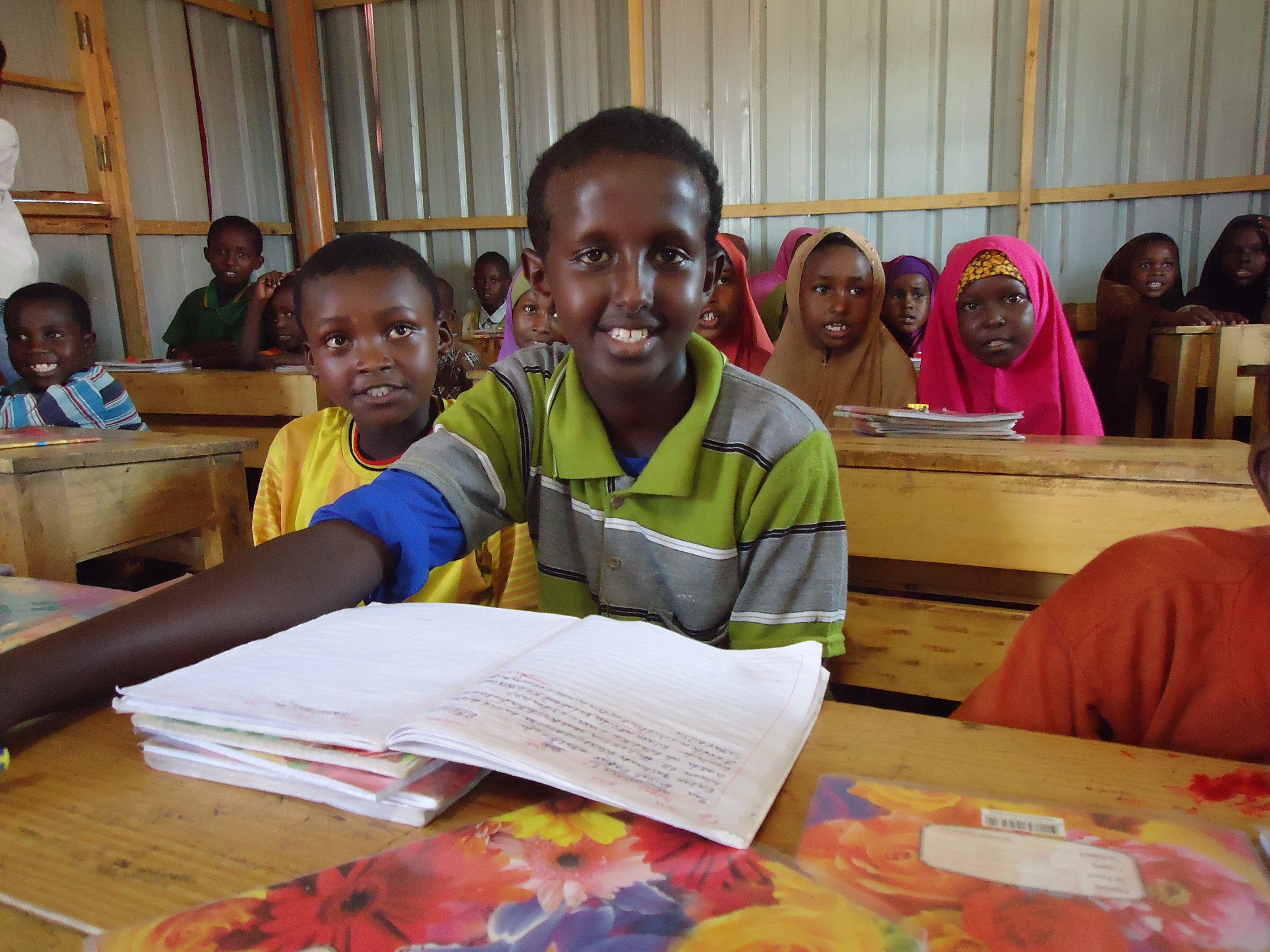 Students in Somalia in a classroom.