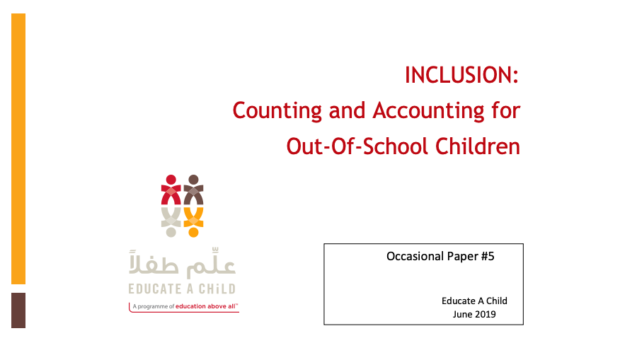 INCLUSION: Counting and Accounting for Out of School Children - Occasional Paper #5